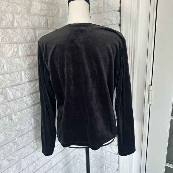 VINTAGE Velour Top w/ Lace Sequin Details - Picture 4 of 6